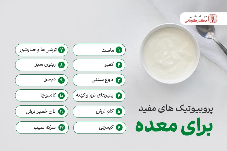 غذاهای پروبیوتیک دار برای معده