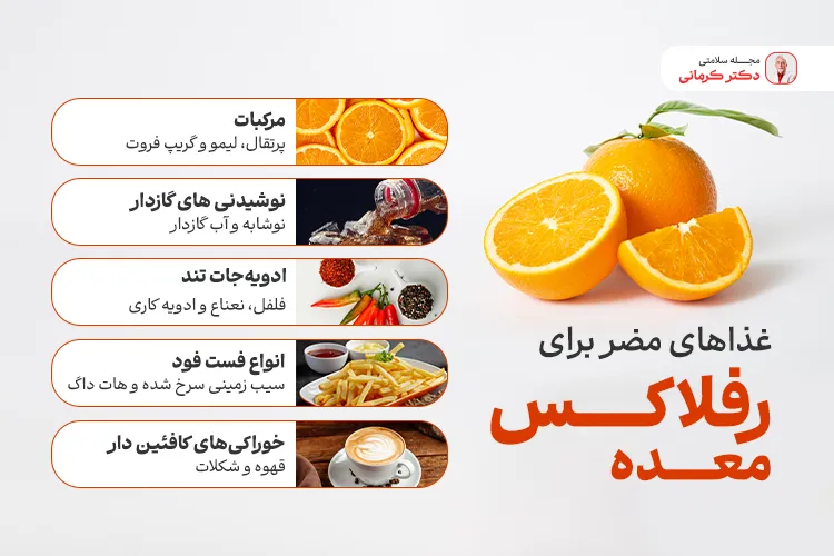 لیست غذاهای مضر برای رفلاکس معده