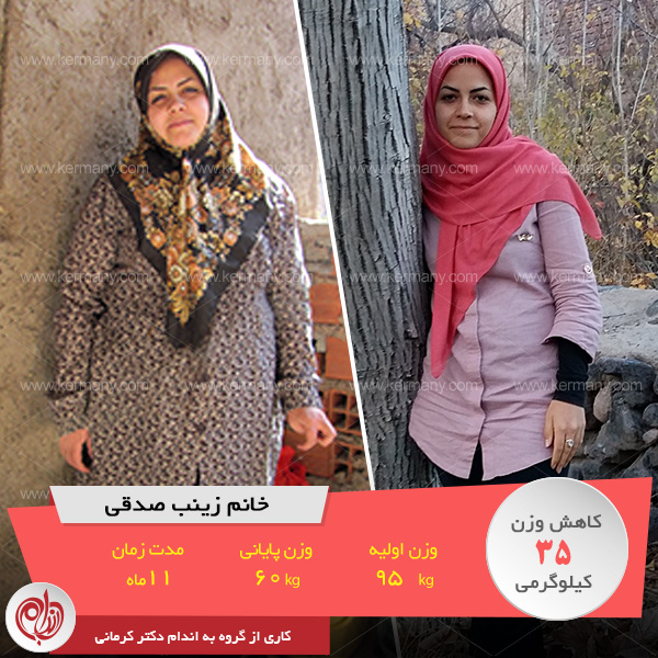 هیچ حسی بهتر از سلامتی و تناسب اندام نیست! زینب صدقی رکورددار رژیم لاغری دکتر کرمانی