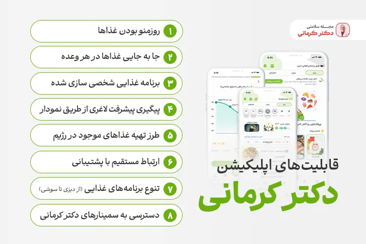 قابلیتهای اپلیکیشن به اندام