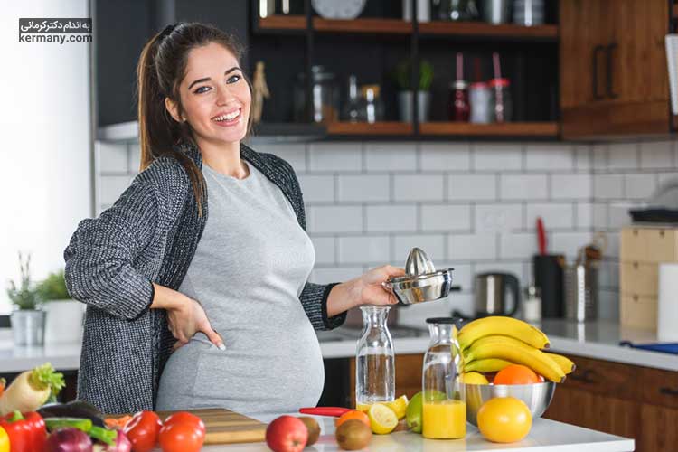 غذا‌های مفید و تغذیه در دوران بارداری شامل سبزی‌ها میوه‌های تازه و پروتئن‌هایند.