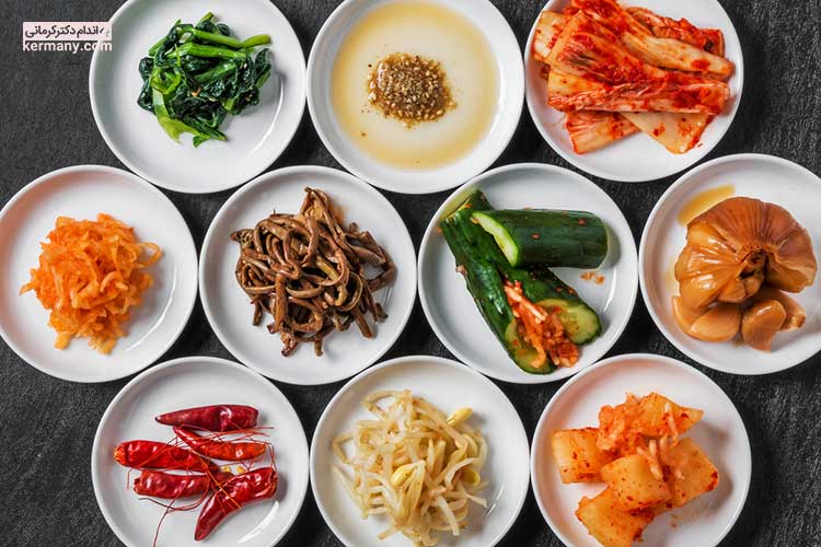 رژیم کره‌ای شامل برنج، سبزیجات و گوشت پخته‌شده است. 