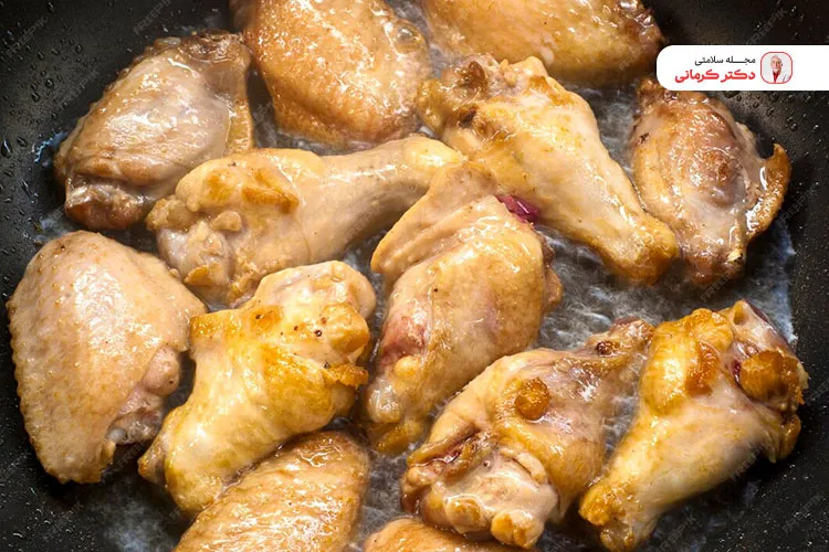 ران مرغ یک غذای پر کالری است.