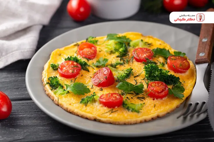 در املت رژیمی میزان سبزیجات در املت را بیشتر نمایید.