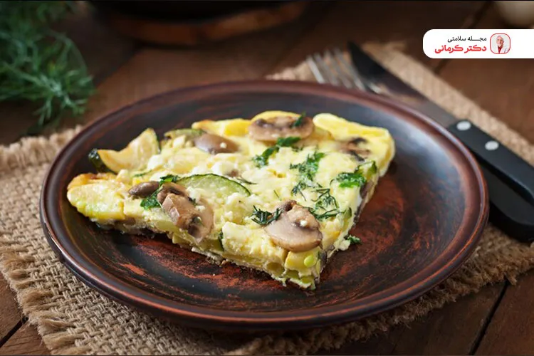 املت رژیمی قارچ و اسفناج 