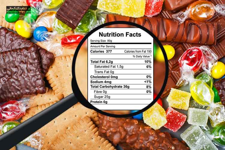 اطلاعات برچسب کالری مواد غذایی مختلف را بررسی کنید