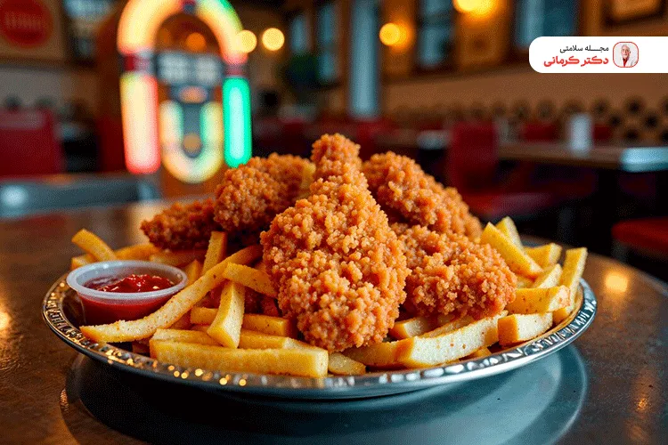 کالری مرغ سوخاری چقدره؟ fried chicken02 مرغ سوخاری به دلیل آرد و تخم مرغ کالری بالایی دارد.