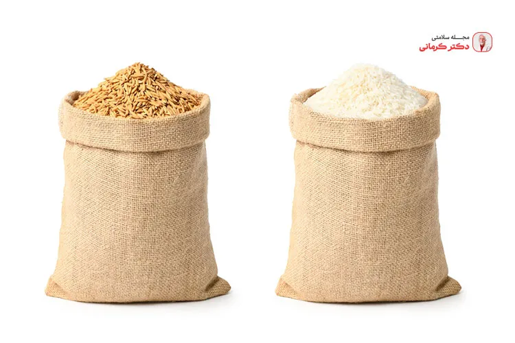 برنج قهوه ای سبوس دارد.