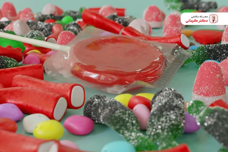 ژلاتین در پاستیل صنعتی بسیار کم است.