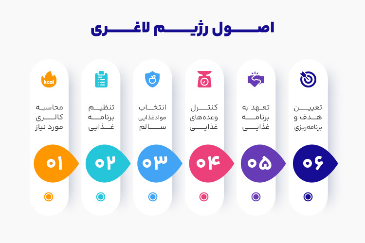 اینفوگرافیک اصول رژیم لاغری