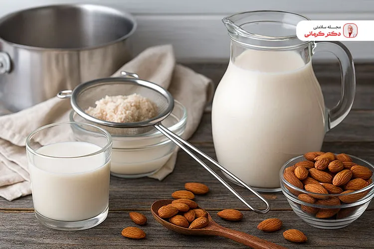 طرز تهیه شیر بادام