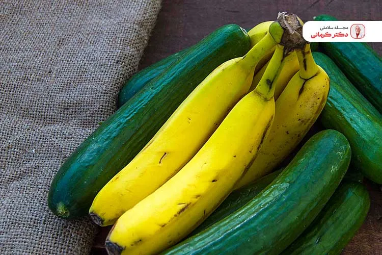 خیار و موز از میوه‌های ضد نفخ شکم هستند.