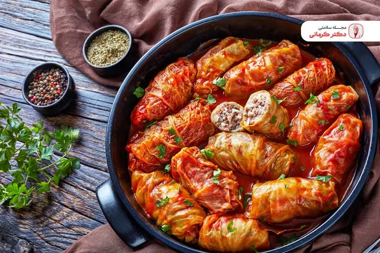 غذاهای شب یلدا: دلمه کلم اناری