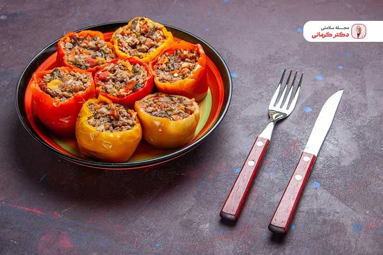 غذاهای رژیمی بدون نان و برنج! diet foods without bread rice 2 فلفل دلمه ای شکم پر